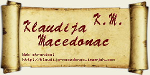 Klaudija Macedonac vizit kartica
